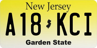 NJ license plate A18KCI