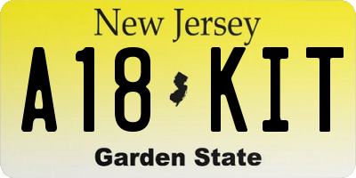 NJ license plate A18KIT