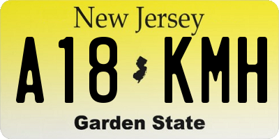 NJ license plate A18KMH