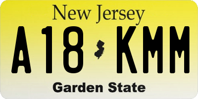 NJ license plate A18KMM