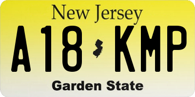 NJ license plate A18KMP