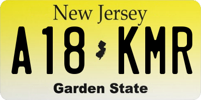 NJ license plate A18KMR