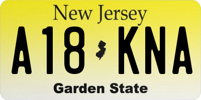 NJ license plate A18KNA