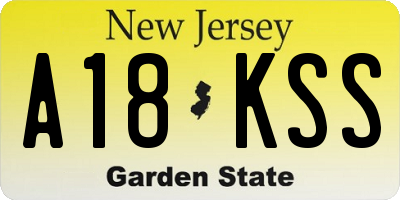 NJ license plate A18KSS