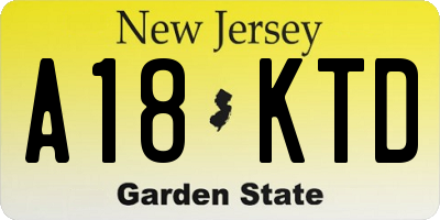 NJ license plate A18KTD