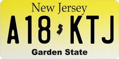NJ license plate A18KTJ
