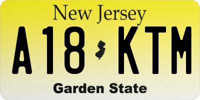 NJ license plate A18KTM