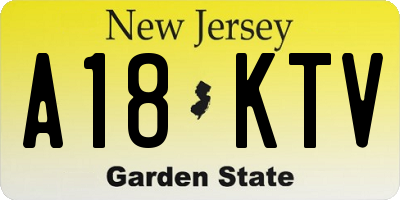 NJ license plate A18KTV