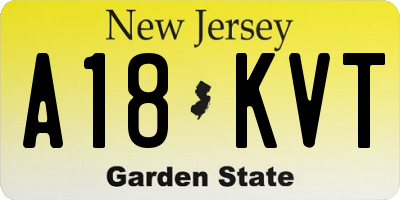 NJ license plate A18KVT