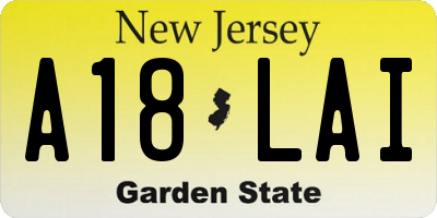 NJ license plate A18LAI