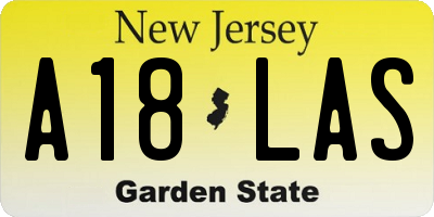 NJ license plate A18LAS