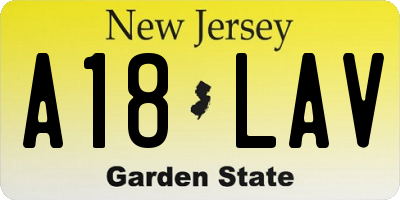 NJ license plate A18LAV