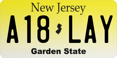 NJ license plate A18LAY