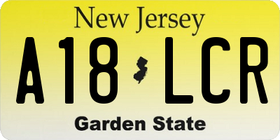 NJ license plate A18LCR