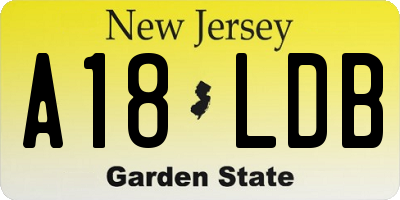 NJ license plate A18LDB