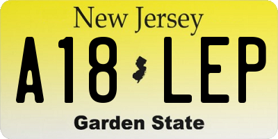 NJ license plate A18LEP