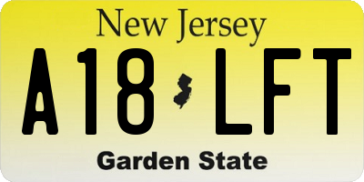 NJ license plate A18LFT