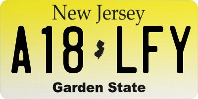 NJ license plate A18LFY