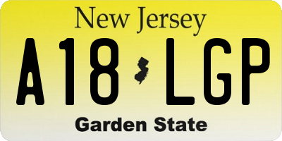 NJ license plate A18LGP