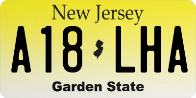 NJ license plate A18LHA