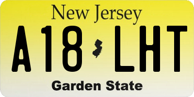 NJ license plate A18LHT