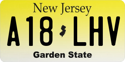 NJ license plate A18LHV