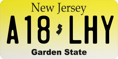 NJ license plate A18LHY