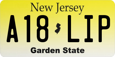 NJ license plate A18LIP