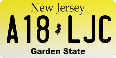 NJ license plate A18LJC