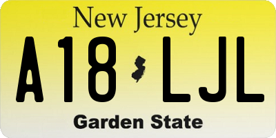 NJ license plate A18LJL