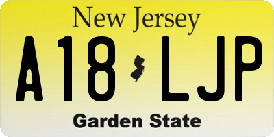 NJ license plate A18LJP