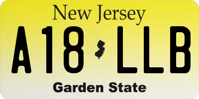 NJ license plate A18LLB