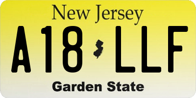 NJ license plate A18LLF
