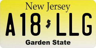 NJ license plate A18LLG