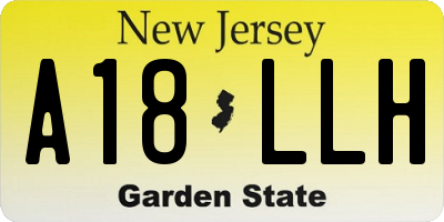 NJ license plate A18LLH