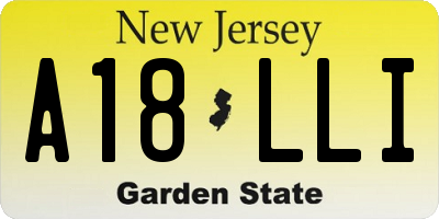 NJ license plate A18LLI