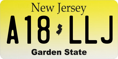 NJ license plate A18LLJ