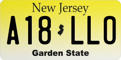 NJ license plate A18LLO