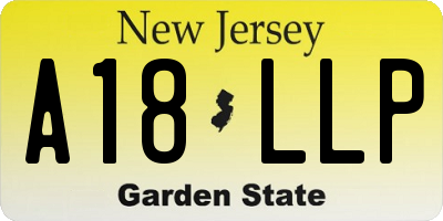 NJ license plate A18LLP
