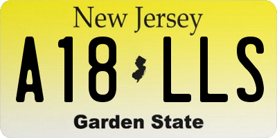 NJ license plate A18LLS