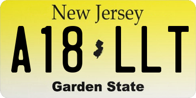 NJ license plate A18LLT