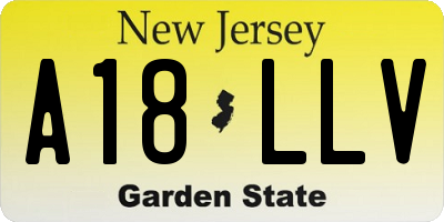 NJ license plate A18LLV