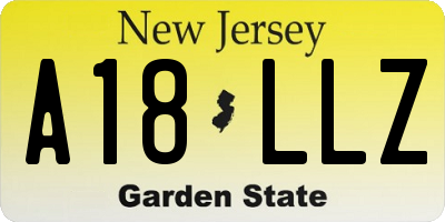 NJ license plate A18LLZ