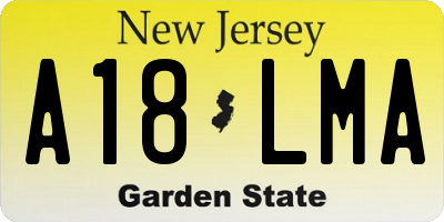 NJ license plate A18LMA