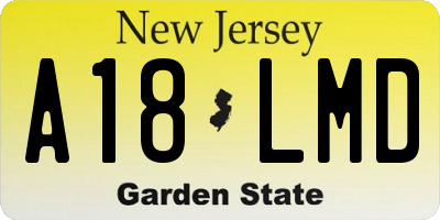 NJ license plate A18LMD