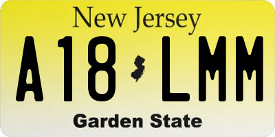 NJ license plate A18LMM