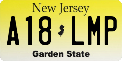 NJ license plate A18LMP