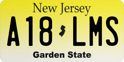 NJ license plate A18LMS