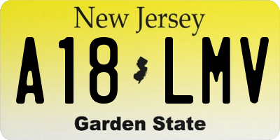 NJ license plate A18LMV