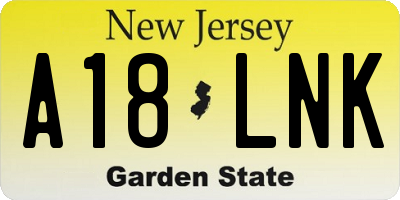 NJ license plate A18LNK
